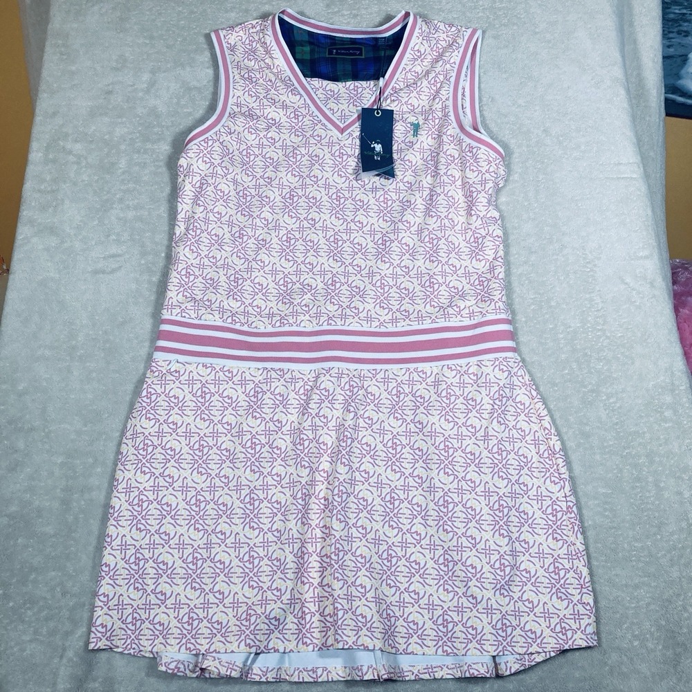 NWT William Murray Large Pink Golf Dress Polo V Neck Performance Pocket